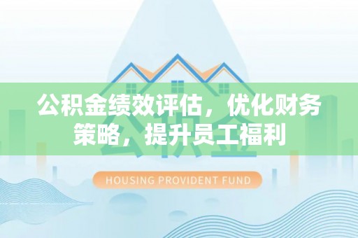 环江公积金绩效评估，优化财务策略，提升员工福利